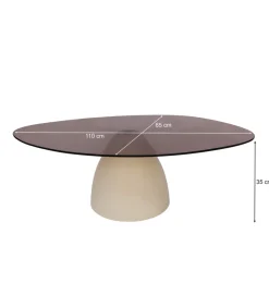 Stolik kawowy Brix Mylon 110 cm Kość Słoniowa