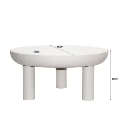 Stolik kawowy BRIX NIKO 85 cm biały