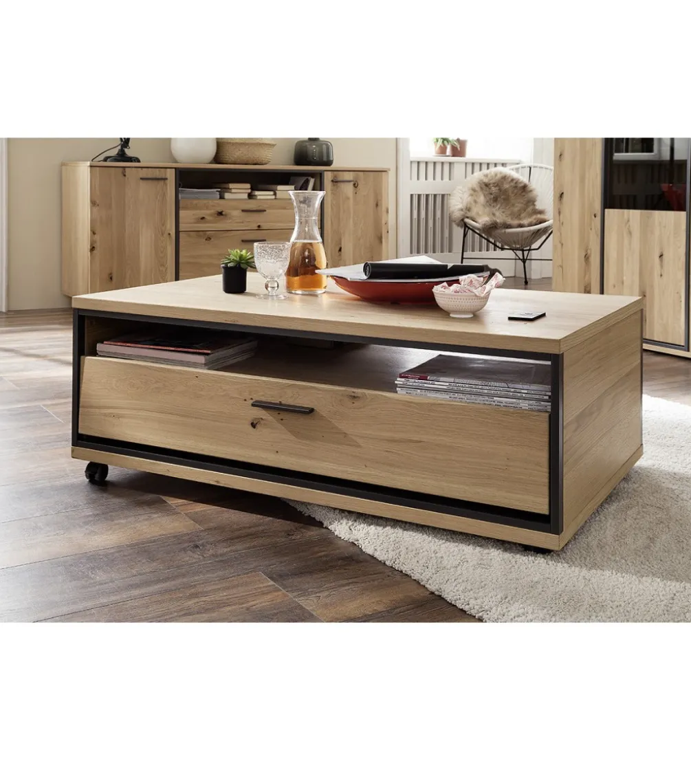 Stolik kawowy CAMPINAS 115 cm w optyce dąb bianco