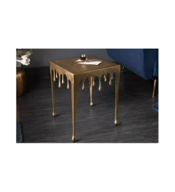 Stolik Kawowy 44 Cm Mystic  Liquid Lin złoty