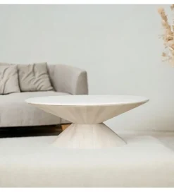 Stolik kawowy CONICA 122 cm drewno mango