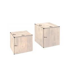 Stolik kawowy Craft FERNANDO set 2 drewno mango