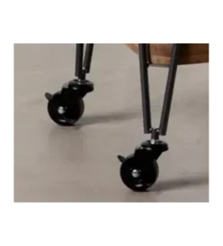 Stolik kawowy DEST 50 cm drewno kauczuk na kółkach
