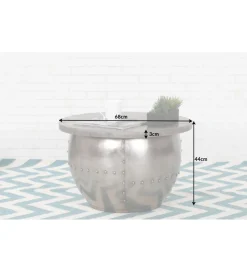 Stolik kawowy Drump Storage 68 cm z blatem z drewna Mango