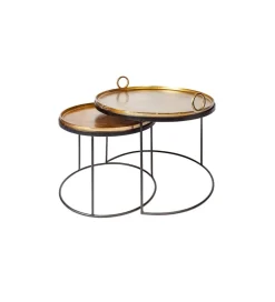 Stolik kawowy Elements Oriental zestaw 2 w kolorze złotym