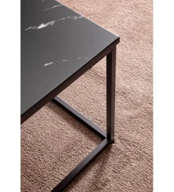 Stolik kawowy ERISA 100 cm w optyce czarnego marmuru