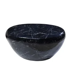 Stolik kawowy EROCK 75 cm w optyce czarnego marmuru