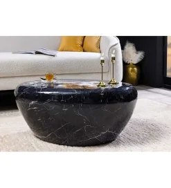 Stolik kawowy EROCK 75 cm w optyce czarnego marmuru