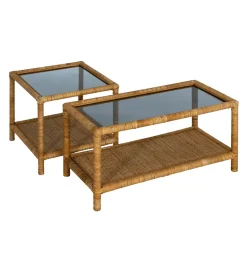Stolik kawowy ESTAZ 50 cm naturalny ratan