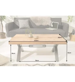 Stolik kawowy FACTORY 110 cm drewno dąb dziki