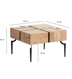 Stolik kawowy FATRA 60 cm drewno akacja