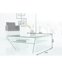 Stolik kawowy GEISTER Fantome 70 cm szklany