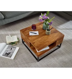 Stolik kawowy GIARRE 60 cm drewno sheesham