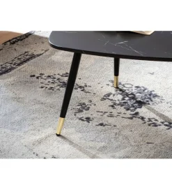 Stolik kawowy GINEVRA 90 cm w optyce czarnego marmuru