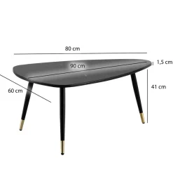 Stolik kawowy GINEVRA 90 cm w optyce czarnego marmuru