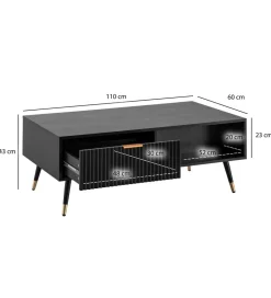 Stolik kawowy GLIMER  110 cm czarny