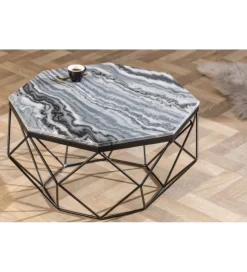 Stolik Kawowy GORAN II 69 Cm Marmur Szary
