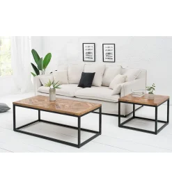 Stolik kawowy GRANDE Infinity Home 100 cm drewno Mango