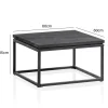 Stolik kawowy HAPTIK 60 cm drewno mango czarne