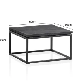 Stolik kawowy HAPTIK 60 cm drewno mango czarne