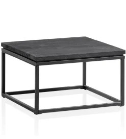 Stolik kawowy HAPTIK 60 cm drewno mango czarne
