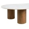 Stolik kawowy HUGI 135 cm marmur drewno mango