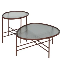 Stolik kawowy INDUSTRIAL 78 cm Ciemna Terakota