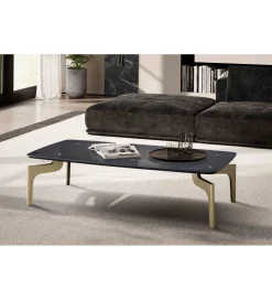 Stolik kawowy IWET 120 cm w optyce czarnego marmuru