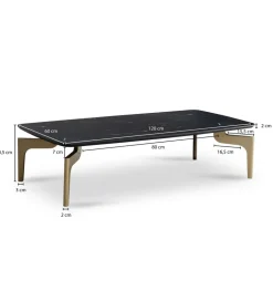 Stolik kawowy IWET 120 cm w optyce czarnego marmuru