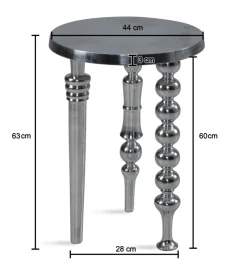 Stolik kawowy Jardin 44 cm srebrny