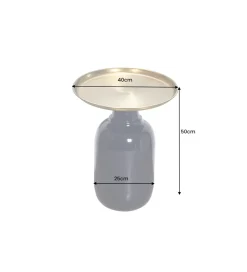 Stolik kawowy KARIN 40 cm czarno złoty