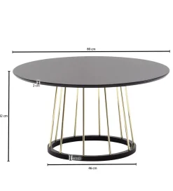 Stolik kawowy KONYA 80 cm czarny