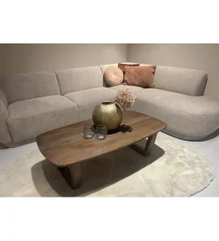 Stolik kawowy KORTE 130 cm drewno mango brązowe