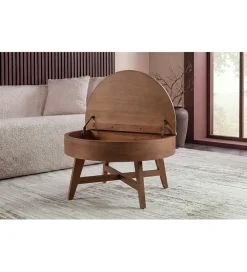 Stolik kawowy KYOTO 70 cm z schowkiem drewno mango