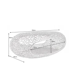 Stolik kawowy LEAF 119 cm srebrny