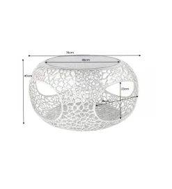 Stolik kawowy LEAF 74 cm srebrny