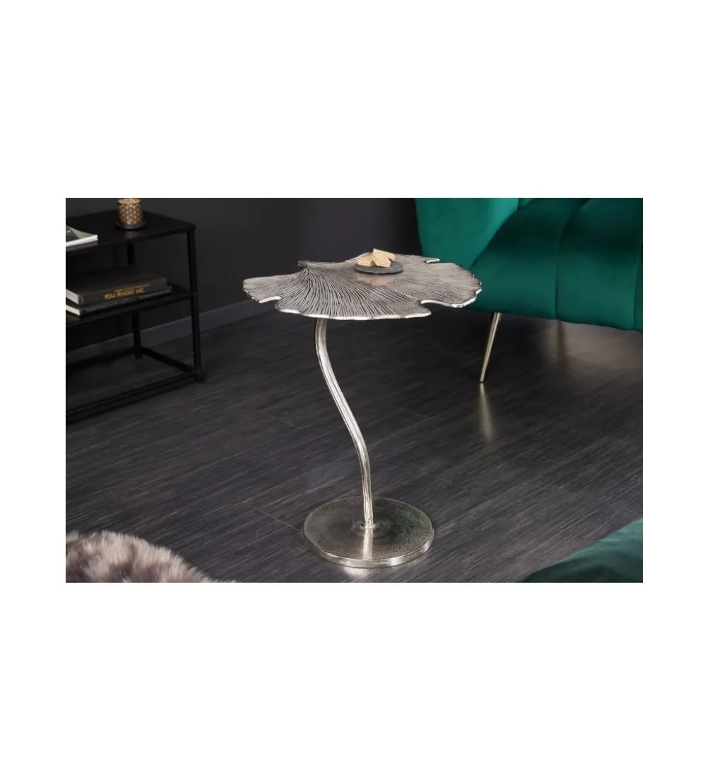 Stolik kawowy Leaf 53 cm srebrny