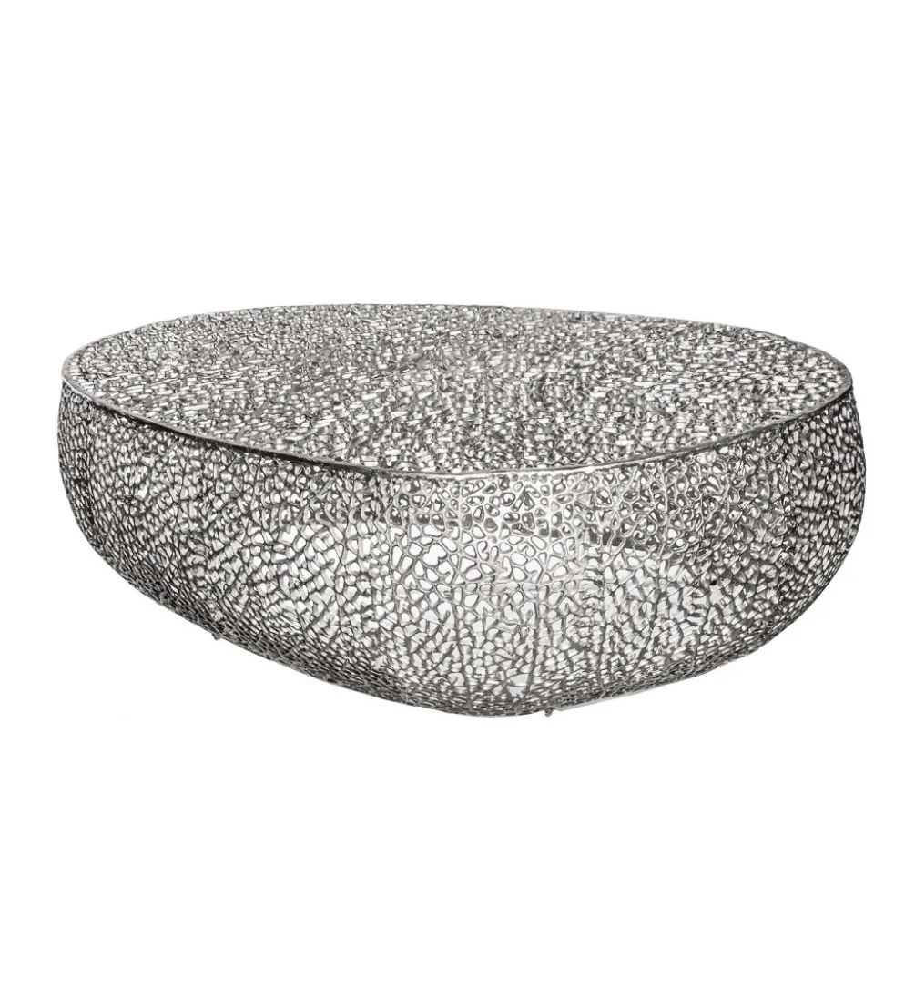 Stolik kawowy Leaf 120 cm srebrny