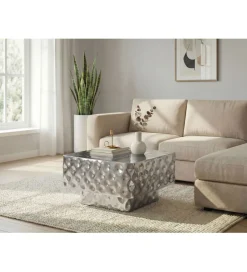 Stolik kawowy LEPERES 60 cm srebrny
