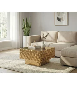 Stolik kawowy LEPERES 60 cm złoty