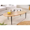Stolik kawowy LINDO set 2 drewno akacja marmur
