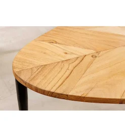 Stolik kawowy LINDO set 2 drewno akacja marmur