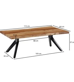 Stolik kawowy LOFIN 115 cm drewno akacja
