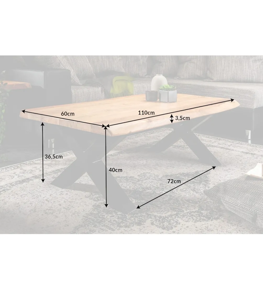 Stolik kawowy Maamut X 110 cm drewno Akacja honey