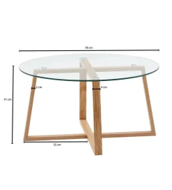 Stolik kawowy MANGA 78 cm transparentny