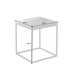 Stolik kawowy MENSA 60 cm w optyce marmuru biały