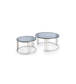 Stolik kawowy MERCURY set 2 srebrny