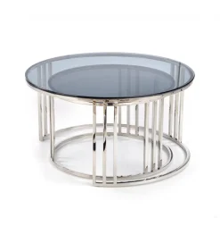 Stolik kawowy MERCURY set 2 srebrny