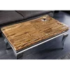 Stolik kawowy MODERN BAROCK BARRACUDA 100 cm chromowany szklany blat BEZ blatu tekowego