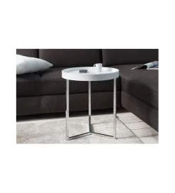 Stolik kawowy Modular 40 cm biało srebrny
